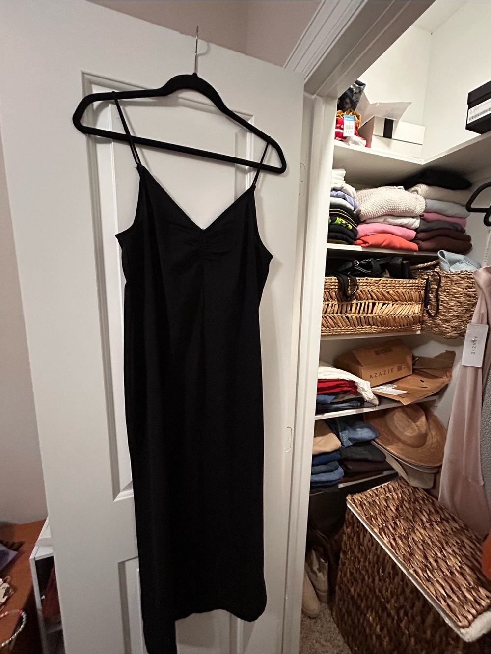 H&M Black Slip Maxi Dress